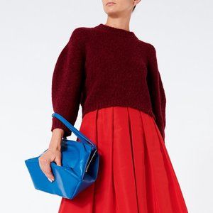 Tibi dark currant Cozette cropped crop alpaca pullover sweater
